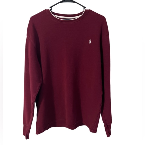 Polo Ralph Lauren Other - Polo Ralph Lauren Thermal Long Sleeve Burgundy/White Collar